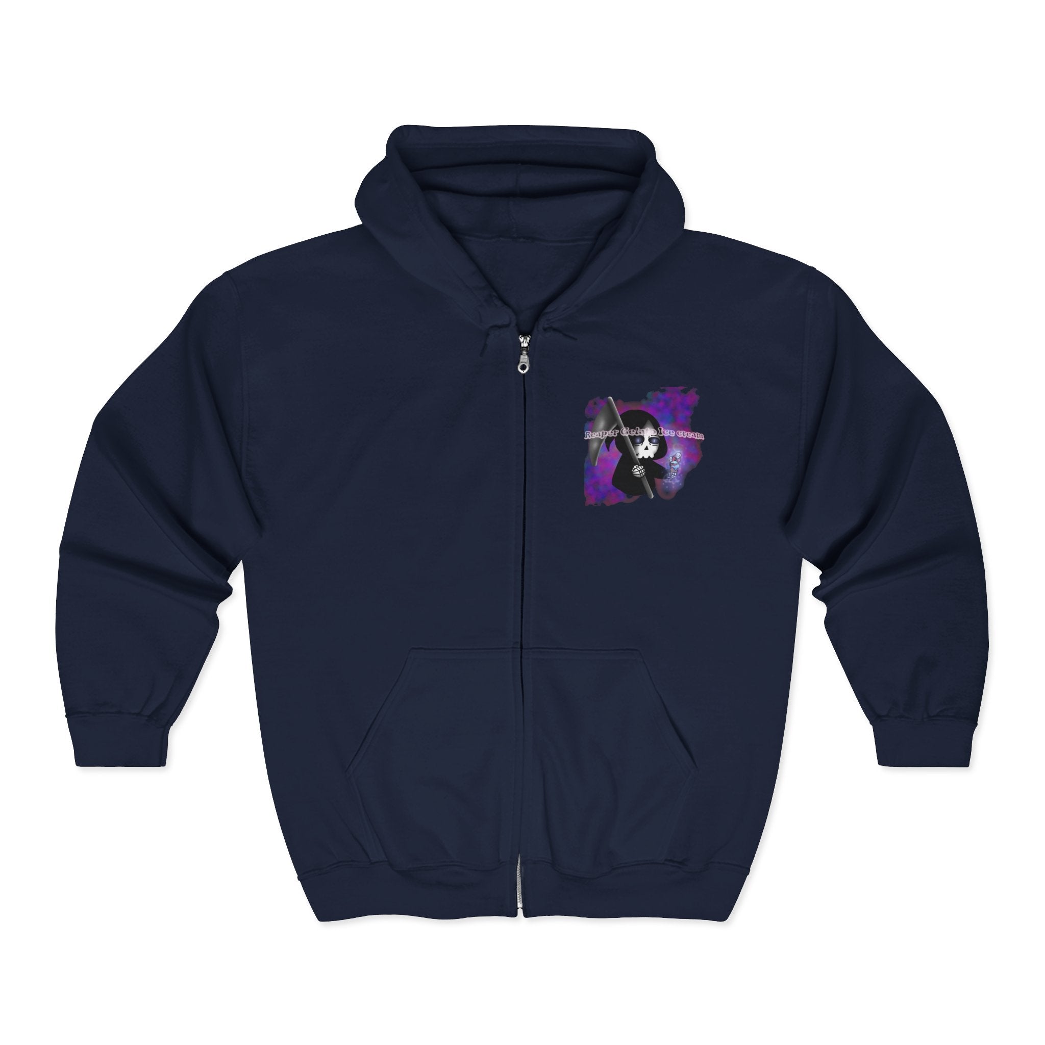 Reaper Gelato Ice Cream Unisex Zip Hoodie