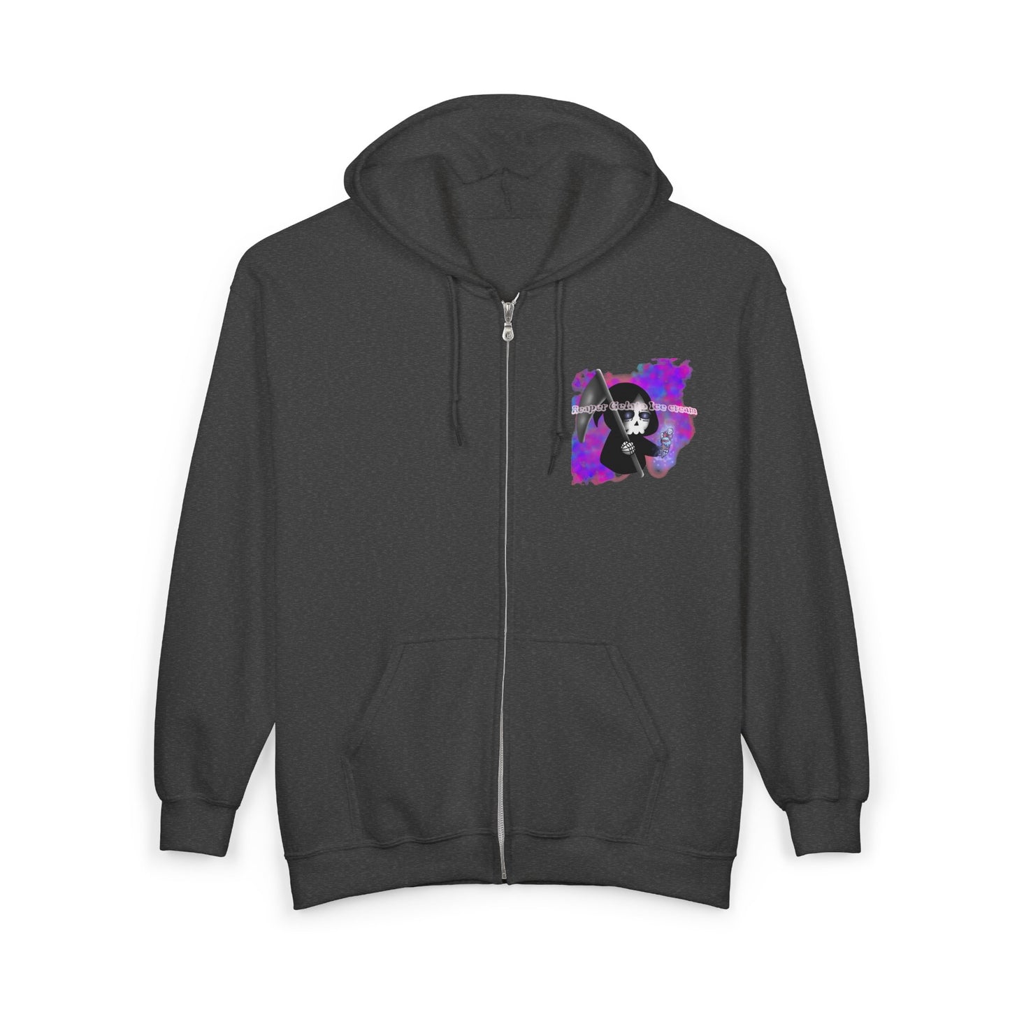 Reaper Gelato Ice Cream Unisex Zip Hoodie