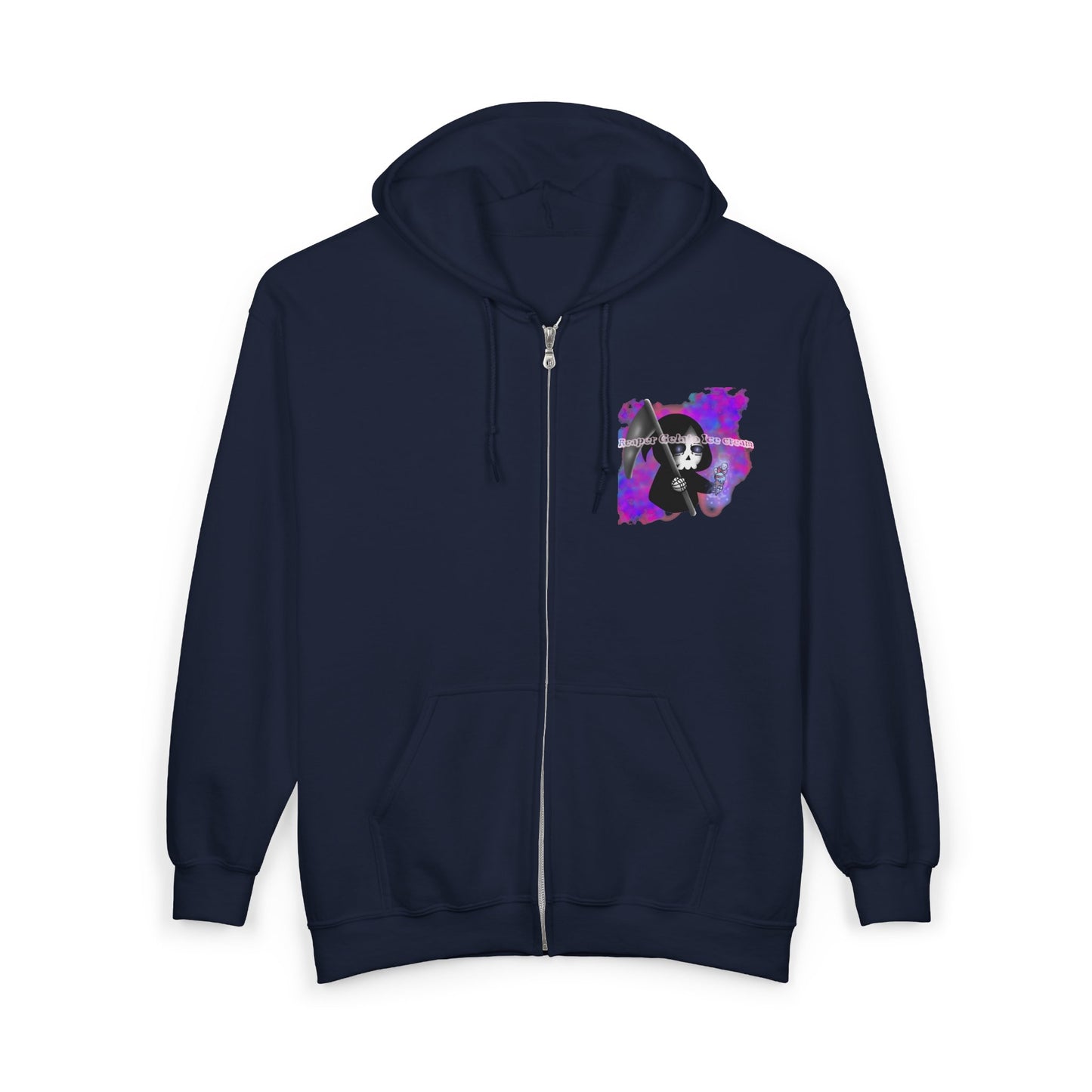 Reaper Gelato Ice Cream Unisex Zip Hoodie
